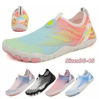 Водная обувь для мужчин, женщин, пляжная обувь для воды, сандалии для плавания, дренажная спортивная обувь для ходьбы, быстросохнущая лодка, босиком, йога, тренажерный зал, рыбалка, серфинговые кроссовки 36 белый