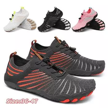 Водная обувь для мужчин, женщин, пляжная обувь для воды, сандалии для плавания, дренажная спортивная обувь для ходьбы, быстросохнущая лодка, босиком, йога, тренажерный зал, рыбалка, серфинговые кроссовки 36 белый