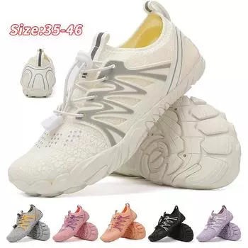 Водная обувь для мужчин, женщин, пляжная обувь для воды, сандалии для плавания, дренажная спортивная обувь для ходьбы, быстросохнущая лодка, босиком, йога, тренажерный зал, рыбалка, серфинговые кроссовки 35 чёрный