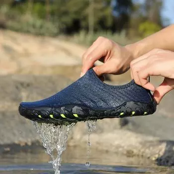 Водная обувь для мужчин, женщин, пляжная обувь для воды, сандалии для плавания, дренажная спортивная обувь для ходьбы, быстросохнущая лодка, босиком, йога, тренажерный зал, рыбалка, серфинговые кроссовки 35 серый