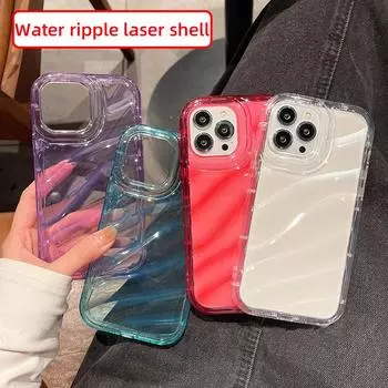 Водная рябь подходит для чехла для телефона Apple 14 Promax, лазерного чехла для iPhone 15, защитного чехла 16 anti drop, защитного чехла 13 iPhone 16
