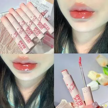 Водно-глянцевая зеркальная глазурь для губ увлажняет пухлые губы и предотвращает окрашивание помады, блеска для губ и блеска для губ.