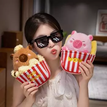 Водные дельфины плюшевые куклы с картофелем фри попкорн животные детский подарок вода подарок на день рождения украшение 22cm