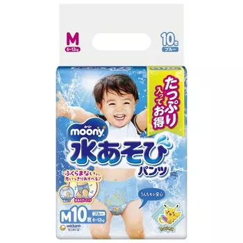 Водные штаны Moony синие M 10 штук белый