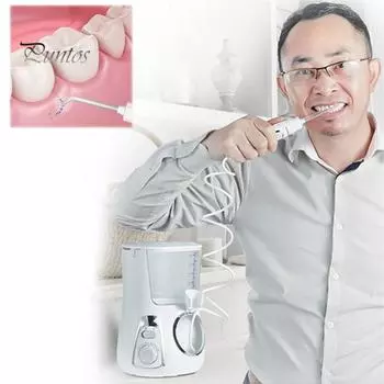 Водный ирригатор для полости рта с 10 режимами, регулируемый, 800 мл, удаление зубного налета, водонепроницаемый, портативный, высокого давления, электрический ирригатор для полости рта, очиститель для зубов белый