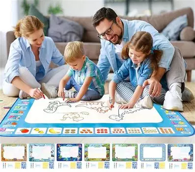 Водный коврик 39 X 31 дюйм, очень большой художественный коврик для рисования акварелью, многоразовый складной коврик для рисования водой, обучающий набор игрушек для рисования для детей старше 3 лет One Size