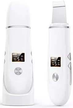 Водный уход за лицом Ультразвуковой пилинг EMS LCD 10 мин Автоматическая мощность Большая зарядка 1 простое руководство по эксплуатации на японском языке Бизнес Дом День рождения белый