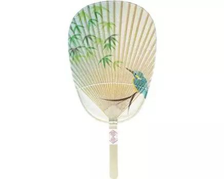 Водный веер Kaminoshigoto Овальный тип x Kingfisher Ручная работа Японская бумага в Fan Cool Retro Прочный Привлекательный Стильный Красивый Красивый Японский (Иеда