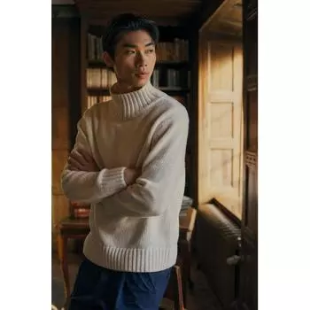 Водолазка HM Regular Fit кремового цвета XS