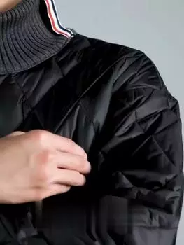 Водолазка на пуху, хлопковое пальто, женское ветрозащитное теплое зимнее комплект из двух предметов, брюки с высокой талией, теплые деловые брюки, женские черные брюки S чёрный