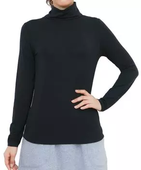 Водолазка с длинным рукавом Fever, длинный топ M, черный [Kobe Lettuce] и футболка HEAT [H502] для женщин