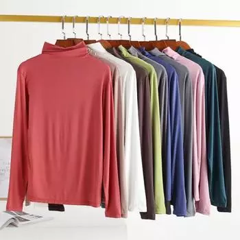 Водолазка с длинным рукавом женская осень-зима ворсовый воротник однотонный утягивающий универсальный XXL белый