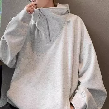 Водолазка с полумолнией для мужчин на весну и осень, новый корейский стиль, красивый свободный дизайн, повседневная куртка для мужчин M