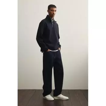 Водолазка с застежкой-молнией HM Regular Fit Navy Blue XS