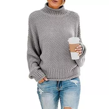 Водолазка свитер женский осенне-зимний свитер свободный однотонный большой размер OL Commuter Cross-border женская одежда M белый