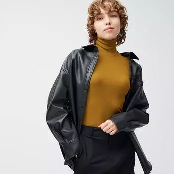 Водолазка в рубчик в стиле GU, рукав T, половина рукава + E