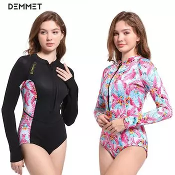 Водолазный костюм для женщин 1,5-3 мм цельный длинный рукав плавательный гидрокостюм защита от солнца и тепла + похудение бикини серфинг гидрокостюм 1.5mm-S розовый