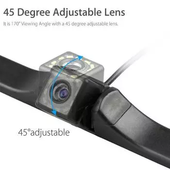 Водонепроницаемая 170° HD Автомобильная камера заднего вида с ночным видением для номерного знака чёрный