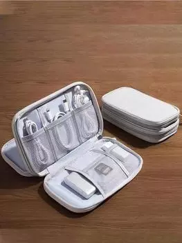 Водонепроницаемая электронная сумка для хранения Travel in Style для U-дисков, жестких дисков, наушников, зарядного устройства, мобильного питания, кабеля для зарядки светло-серый