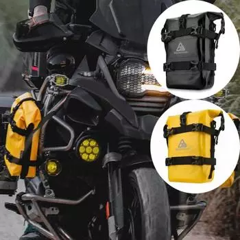 Водонепроницаемая боковая сумка из ПВХ большой емкости для мотоцикла, рюкзак для верховой езды чёрный