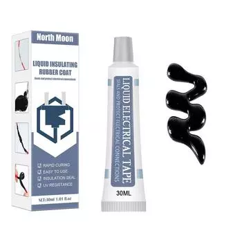 Водонепроницаемая Быстросохнущая Ремонтная Резиновая Жидкая Изолента Кабельная Линия Клей Электрическая Герметизирующая Лента 30ml чёрный
