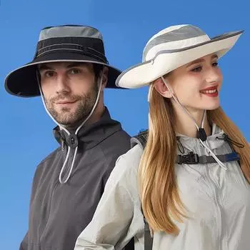 Водонепроницаемая быстросохнущая уличная солнцезащитная шляпа, мужская анти-ультрафиолетовая альпинистская шляпа, женская солнцезащитная шляпа рыбака бежевый