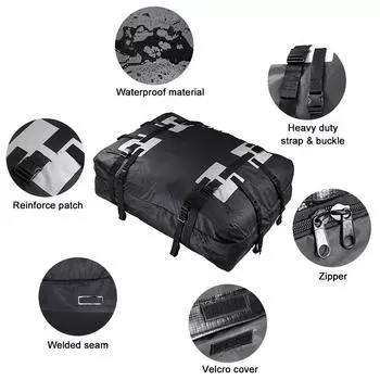 Водонепроницаемая дорожная сумка для багажа на крыше объемом 15 кубических футов для автомобилей с рейлингами на крыше