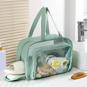 Водонепроницаемая дорожная сумка: Отделение для влажного/сухого, Отделение для обуви, Спорт, Плавание, Туалетные принадлежности, Портативная ПУ косметичка 36*15*25cm