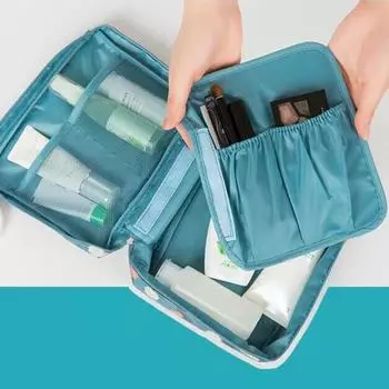 Водонепроницаемая дорожная сумка-тоут Flower Cherry 2-слойная косметичка для хранения туалетных принадлежностей