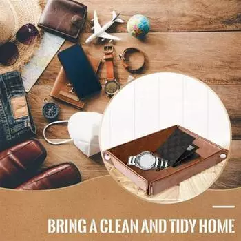 Водонепроницаемая гладкая искусственная кожа, ключи, пульты от телевизора, кошелек, ящик для хранения часов, стол