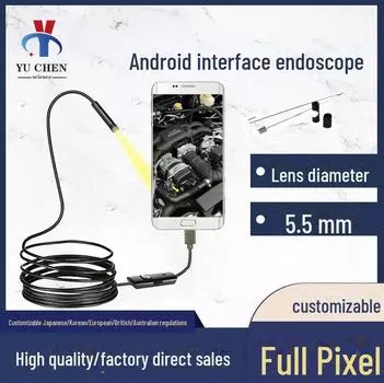 Водонепроницаемая HD 5,5-мм эндоскопическая камера для мобильных устройств, ПК и промышленного использования Cable length 1 meter