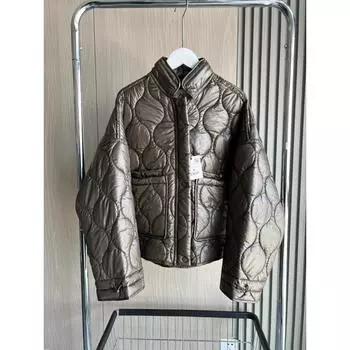 Водонепроницаемая хлопковая куртка с подкладкой, модное стеганое тонкое хлопковое пальто с воротником-стойкой L коричневый