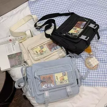 Водонепроницаемая холщовая сумка-мессенджер для женщин и мужчин, сумки на плечо для школьников, модная сумка через плечо большой вместимости, сумки-портфели чёрный