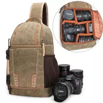 Водонепроницаемая холщовая сумка-мессенджер в стиле ретро в стиле батик, сумка-мессенджер для фотосъемки Dslr, чехол через плечо для Canon Nikon Sony Slr хаки