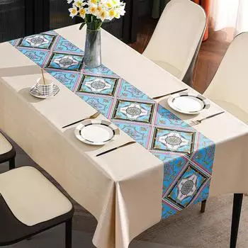 Водонепроницаемая и маслостойкая скатерть из ПВХ, прямоугольная минималистичная скатерть с цветочным рисунком для чая 120*120cm
