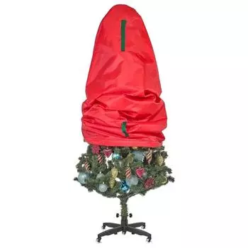 Водонепроницаемая и пыленепроницаемая сумка для хранения, вертикальная сумка для хранения рождественской елки, органайзер из ткани Оксфорд, средство для сохранения рождественских венков 3FT красный