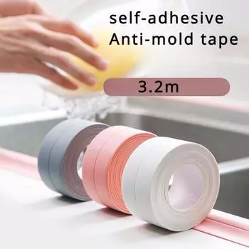 Водонепроницаемая и устойчивая к плесени лента для уплотнения швов для кухни и ванной комнаты, наклейки для угловых швов для ванной и унитаза 2.2cm белый