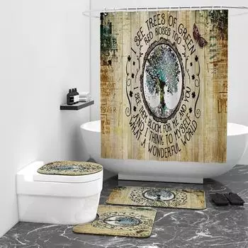 Водонепроницаемая и устойчивая к плесени полиэстеровая занавеска для душа с цифровой печатью «Подсолнух» W90cm*L180cm