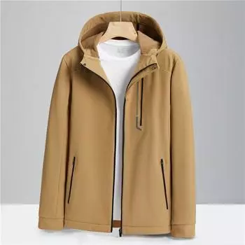 Водонепроницаемая и ветрозащитная мягкая куртка с капюшоном, мужская, весна и осень, тонкая однослойная верхняя одежда, куртка для альпинизма, модная куртка для сохранения тепла M