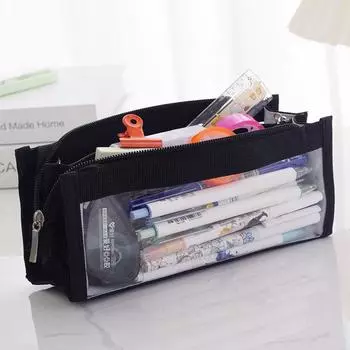 Водонепроницаемая канцелярская сумка, прозрачная сумка для хранения, корейская сумка для карандашей, студенческая белый