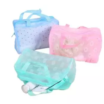 Водонепроницаемая косметичка из ПВХ с цветочным рисунком, для путешествий на открытом воздухе, пляжа, ванной комнаты, переносных туалетных принадлежностей, косметической сумки для хранения нижнего белья синий