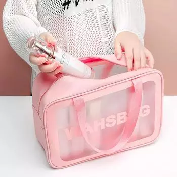 Водонепроницаемая косметичка Quicksand Ins Style Net Red Portable Storage Bag для женской косметики Прозрачный органайзер для макияжа розовый