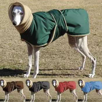 Водонепроницаемая куртка для собак, зимняя теплая хлопковая одежда для домашних животных для средних и больших собак, плотная одежда для собак, пальто, борзая, волкодав, овчарка S красный