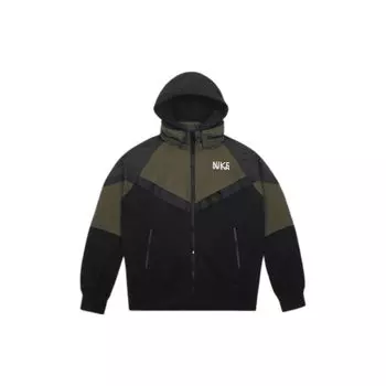 Водонепроницаемая куртка с капюшоном на молнии Nike X Sacai Collaborative Logo, мужские куртки в стиле милитари, зеленый DQ9030-325 M