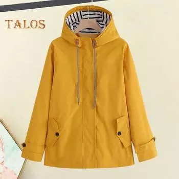 Водонепроницаемая куртка унисекс с капюшоном и длинным рукавом на молнии для мужчин и женщин, ветрозащитный плащ для пешего туризма, кемпинга, уличного пальто L чёрный