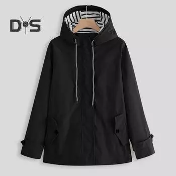 Водонепроницаемая куртка унисекс с капюшоном и длинным рукавом на молнии для мужчин и женщин, ветрозащитный плащ для пешего туризма, кемпинга, уличного пальто L жёлтый