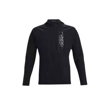 Водонепроницаемая легкая тканая беговая куртка Under Armour Out The Storm, мужская верхняя одежда, черная 1361502-001 S