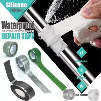 Водонепроницаемая лента из силиконовой резины, самоклеящаяся, изолирующая лента для герметизации утечек, многоцелевая аварийная проволочная лента для шланга, прочная ремонтная лента 25mm