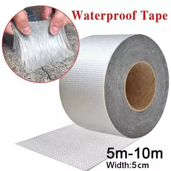 Водонепроницаемая лента, устойчивая к высоким температурам, алюминиевая фольга, утолщенная бутиловая лента, настенная лента для бассейна, крыши, трещина, ремонт воздуховодов, герметичная самоклеящаяся лента 5cm x1m