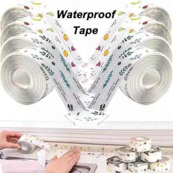 Водонепроницаемая лента, защищающая от плесени, самоклеящаяся лента для кухни, наклейка на щели, настенная наклейка с изображением фруктов из мультфильмов, домашние инструменты